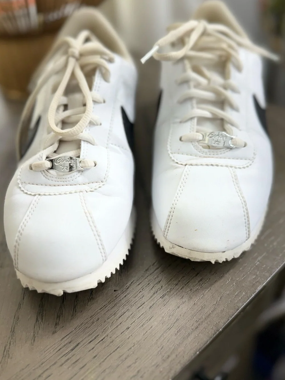 Nike Cortez White Black Leather Sneakers Kids 5Y / Women’s 6.5–7